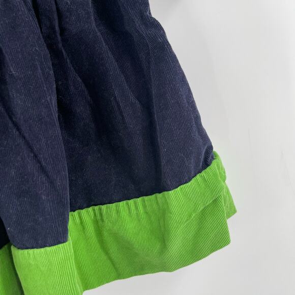 BELLA BLISS Dress Size 3 Boutique Corduroy Green Navy Toddler Girl Prep Holiday - Picture 8 of 12